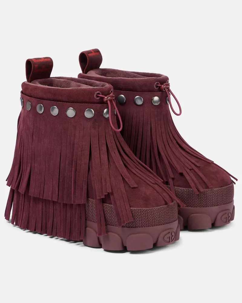 GOLDBERGH Schneestiefel Vergara aus Veloursleder Burgunderrot