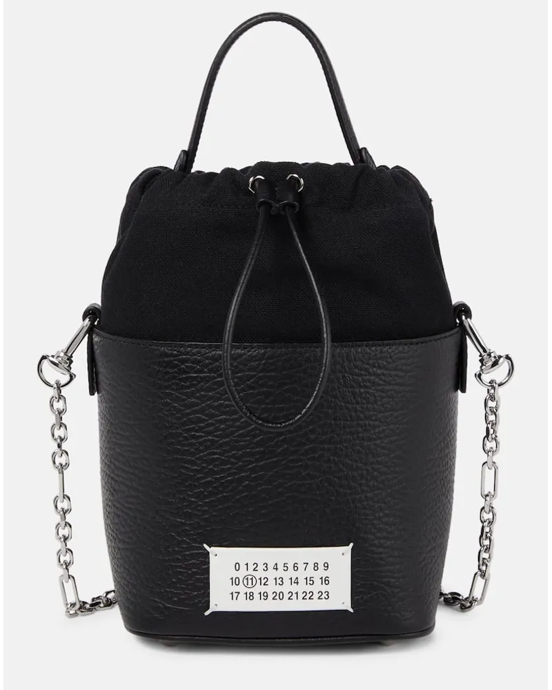 Maison Margiela Bucket Bag 5AC aus Leder Schwarz
