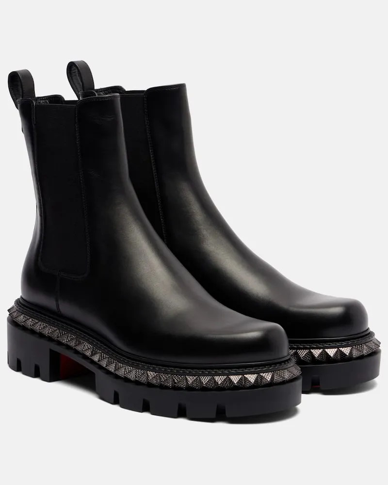 Christian Louboutin Verzierte Ankle Boots St Emilia aus Leder Schwarz