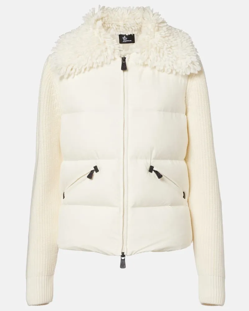 Moncler Daunenjacke aus Schurwolle Weiß