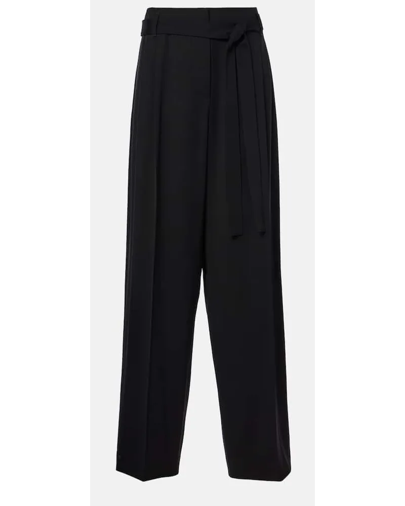 The Row Weite Hose Lonan aus Schurwolle Schwarz