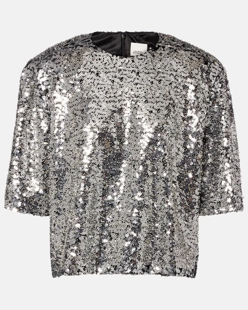 Isabel Marant Top Helga mit Pailletten Silber