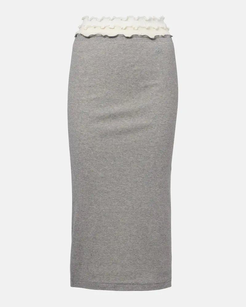 Jil Sander Midirock aus Jersey Grau