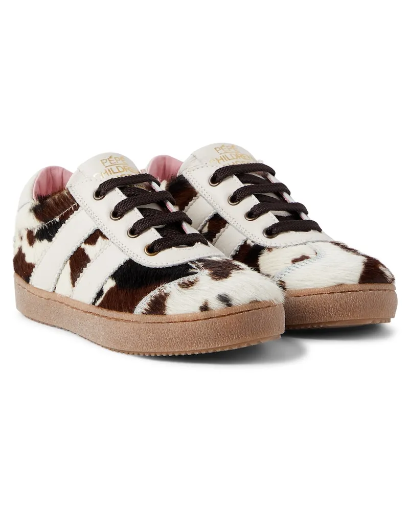 Pepe Jeans PèPè Bedruckte Sneakers aus Leder Braun