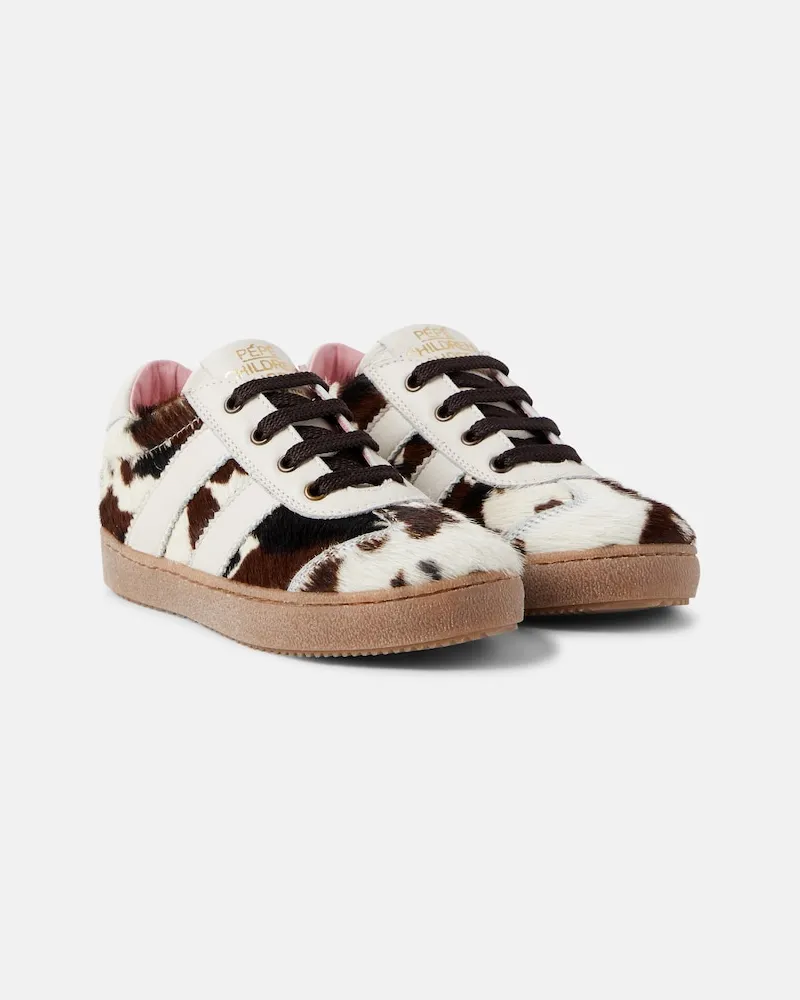 Pepe Jeans PèPè Bedruckte Sneakers aus Leder Braun