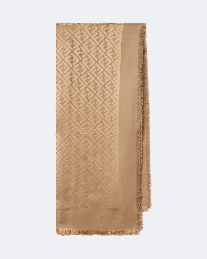Fendi Jacquard-Schal FF Zucca Braun
