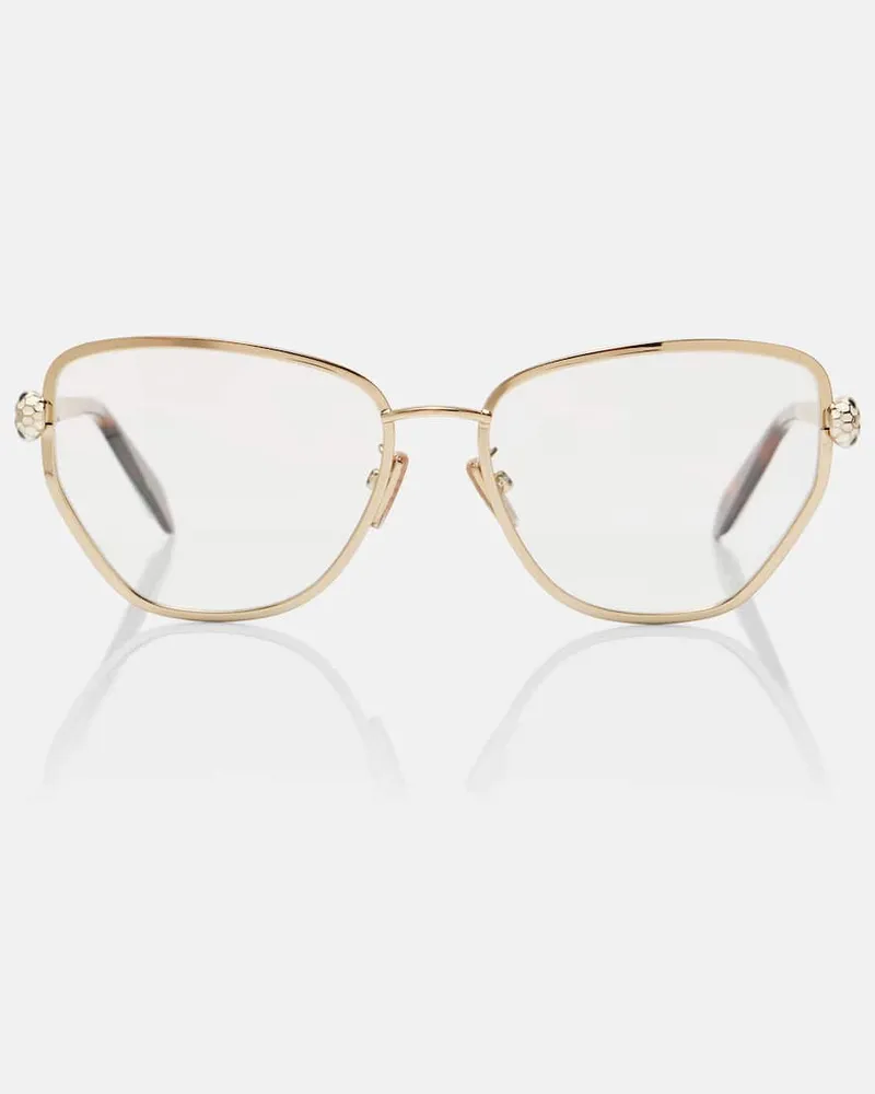 Bulgari Cat-Eye-Brille Serpenti Forever Gold