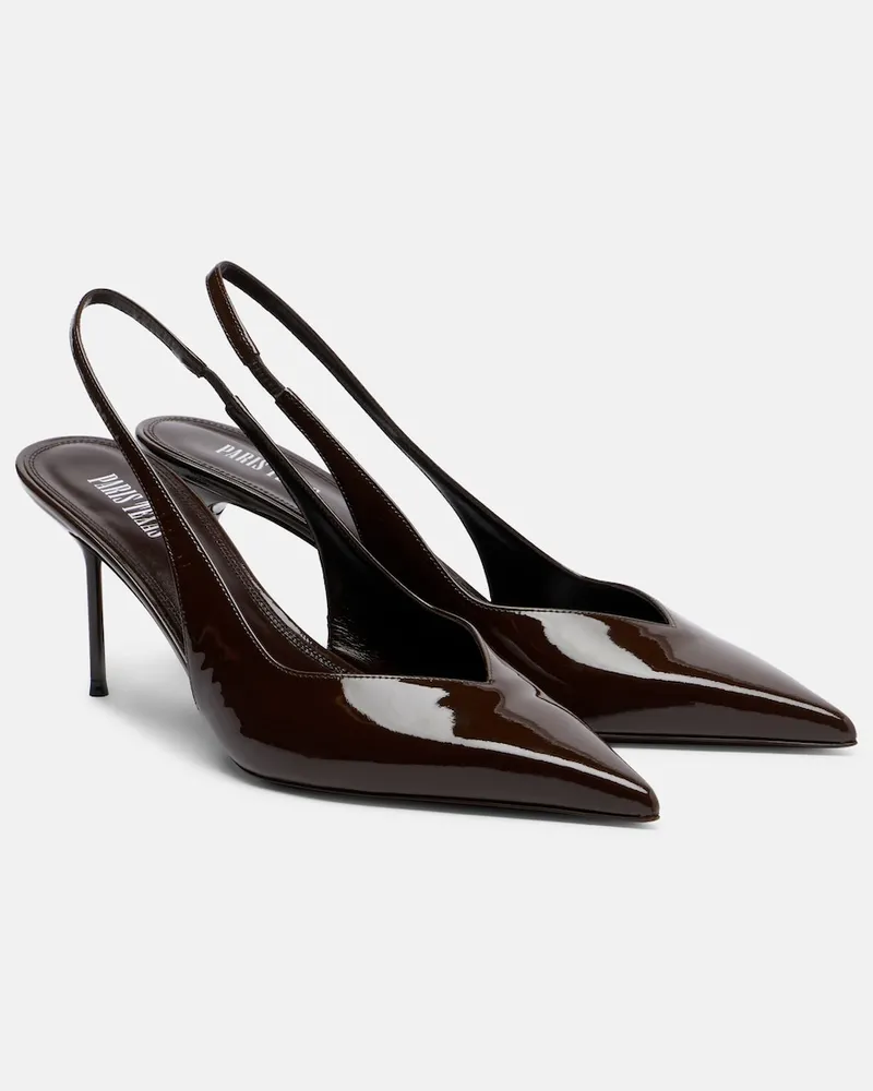 Paris Texas Slingback-Pumps Lidia aus Lackleder Braun