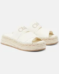 Chloé Chloe Espadrilles Mila aus Canvas Weiss