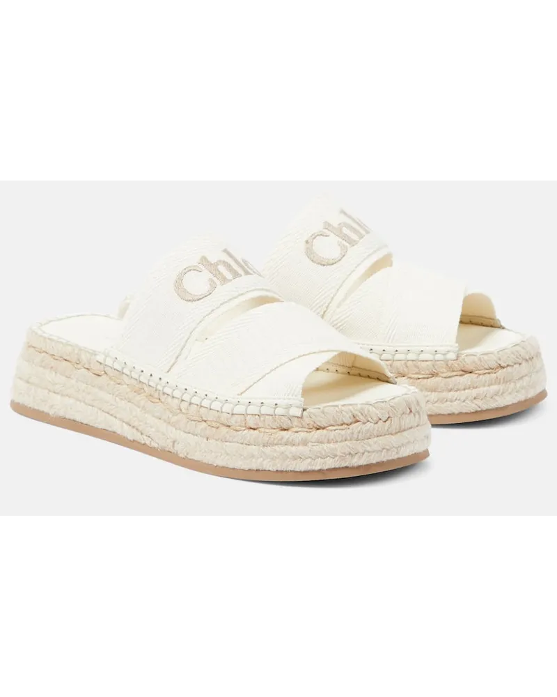 Chloé Chloe Espadrilles Mila aus Canvas Weiss