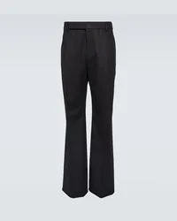 Saint Laurent Mid-Rise-Hose aus Wollflanell Schwarz