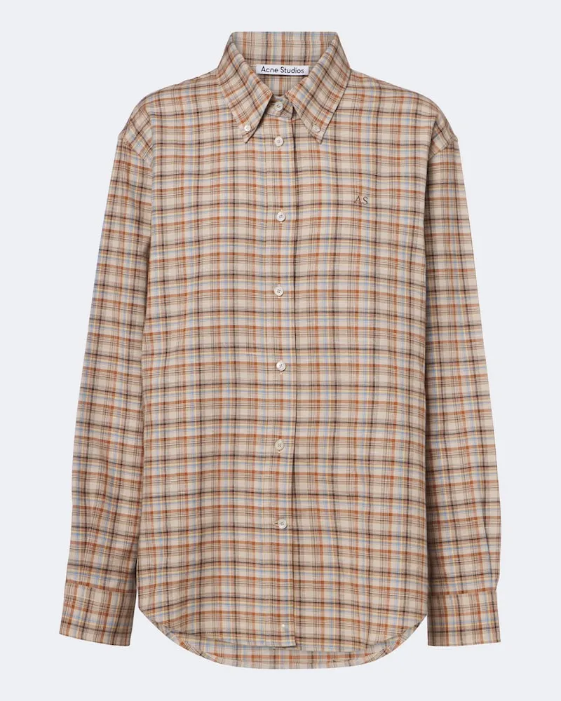 Acne Studios Hemd aus Baumwolle und Leinen Braun