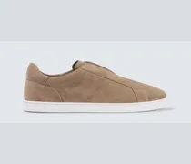 Slip-Ons Open aus Veloursleder
