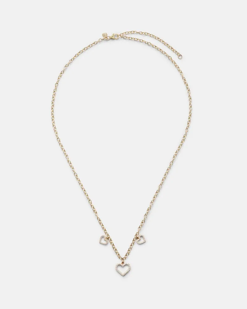 Sydney Evan Halskette Three Hearts aus 14kt Gelbgold mit Diamanten Gold