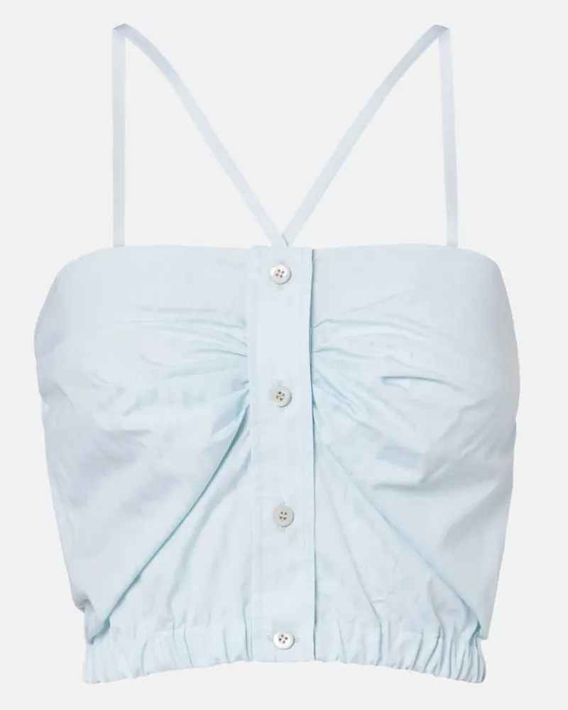 Prada Top aus Baumwollpopeline Blau