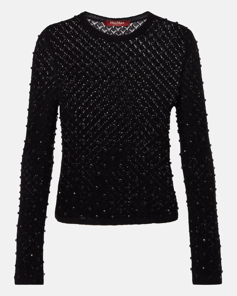 Max Mara Verzierter Pullover Rally Schwarz