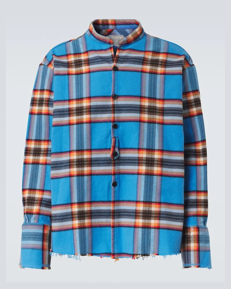 Greg Lauren Hemd aus Baumwolle Blau
