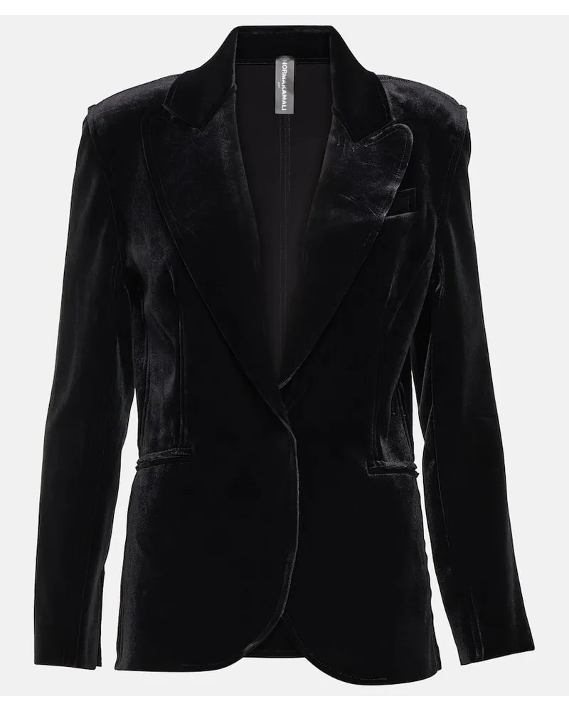 Norma Kamali Blazer aus Samt Schwarz