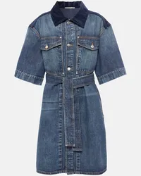 Stella McCartney Jeanskleid mit Cord Blau