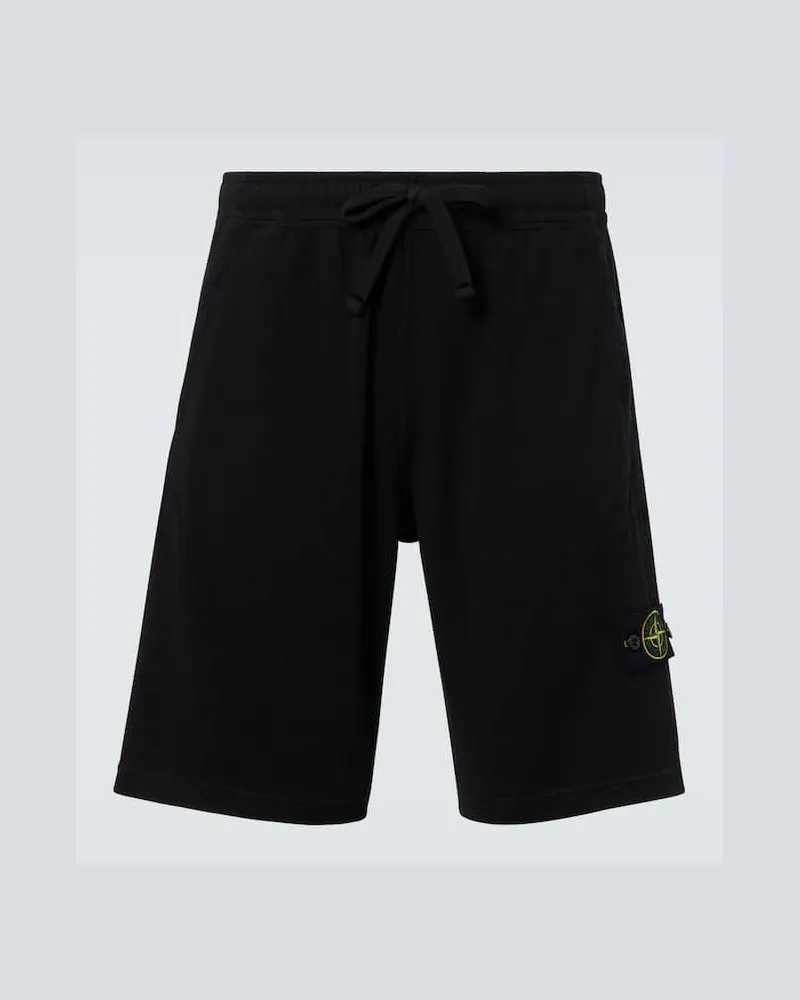 Stone Island Shorts aus Baumwoll-Jersey Schwarz