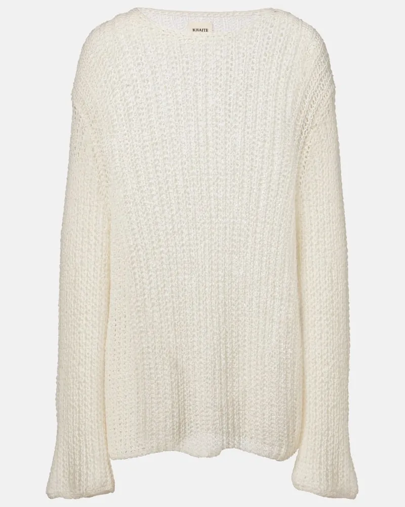 KHAITE Pullover Elowen aus einem Baumwollgemisch Weiß