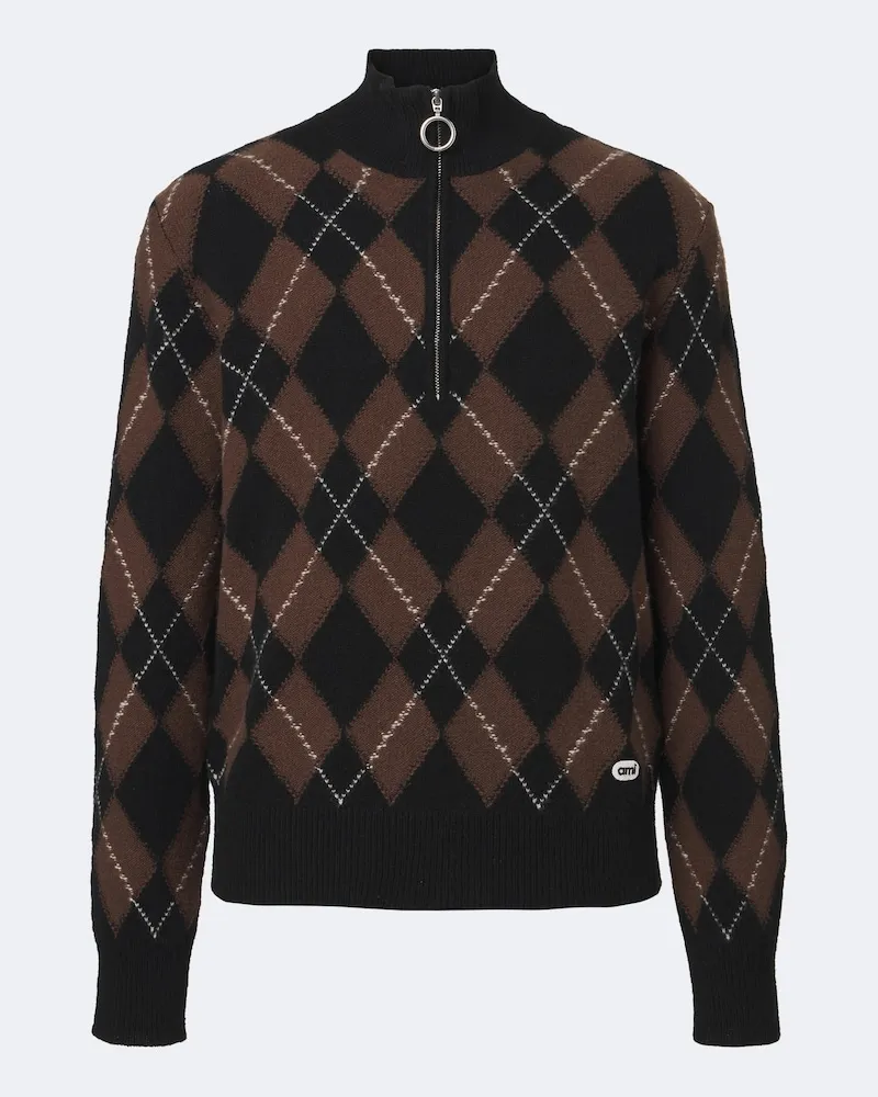 AMI Paris Pullover aus Schurwolle Braun