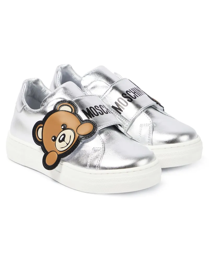 Moschino Sneakers Teddy Bear aus Leder Metallic