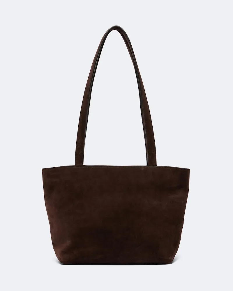 The Row Shopper Parker Medium aus Veloursleder Braun