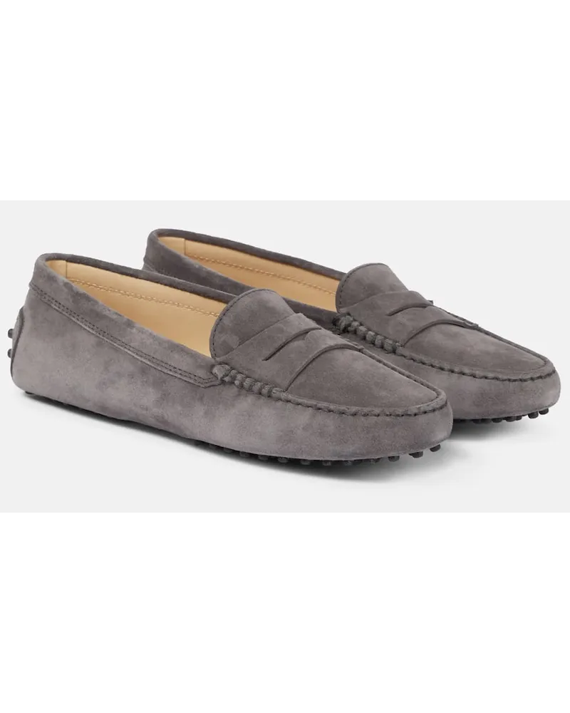 TOD'S Mokassins Gommino aus Veloursleder Grau