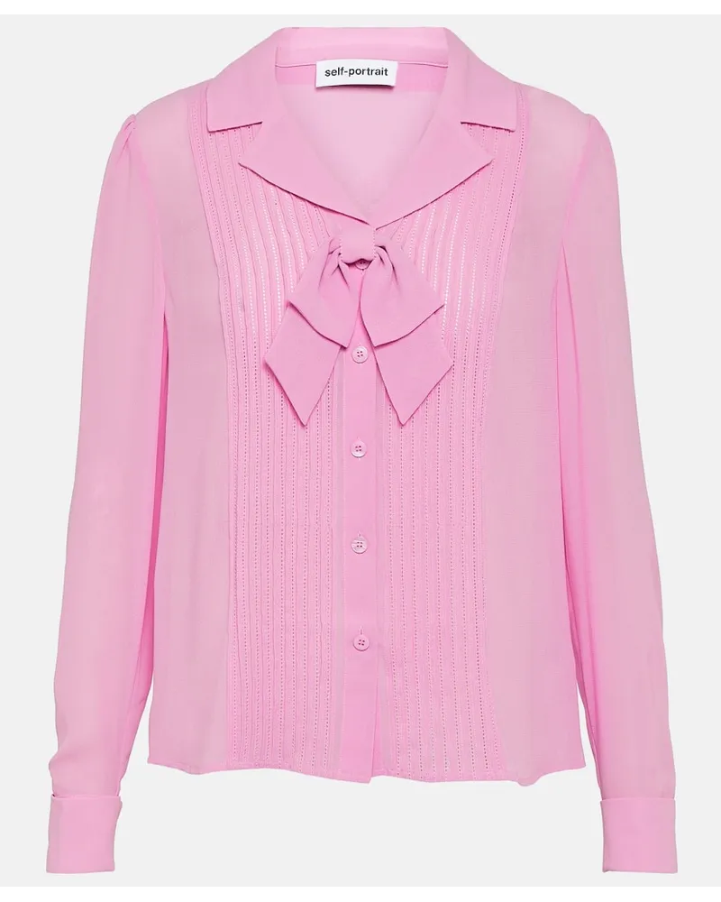 Self-Portrait Bluse aus Chiffon Pink