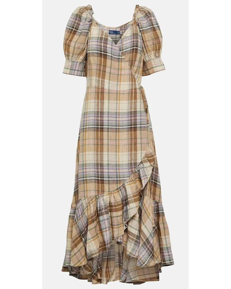 Ralph Lauren Kleid aus Leinen Multicolor