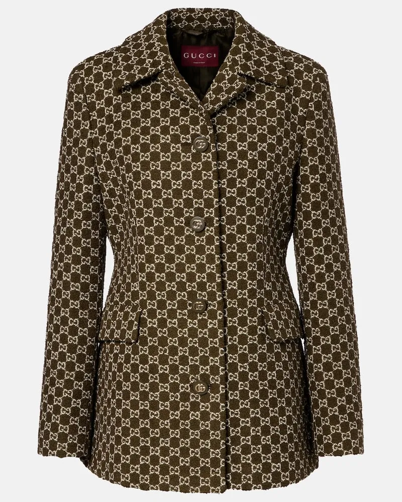 Gucci Blazer GG aus Tweed Grün