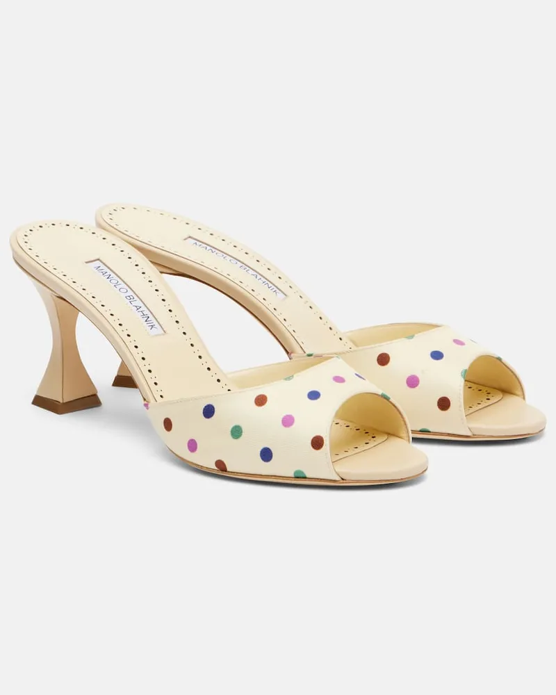 Manolo Blahnik Pantoletten Jadaron aus Twill Beige