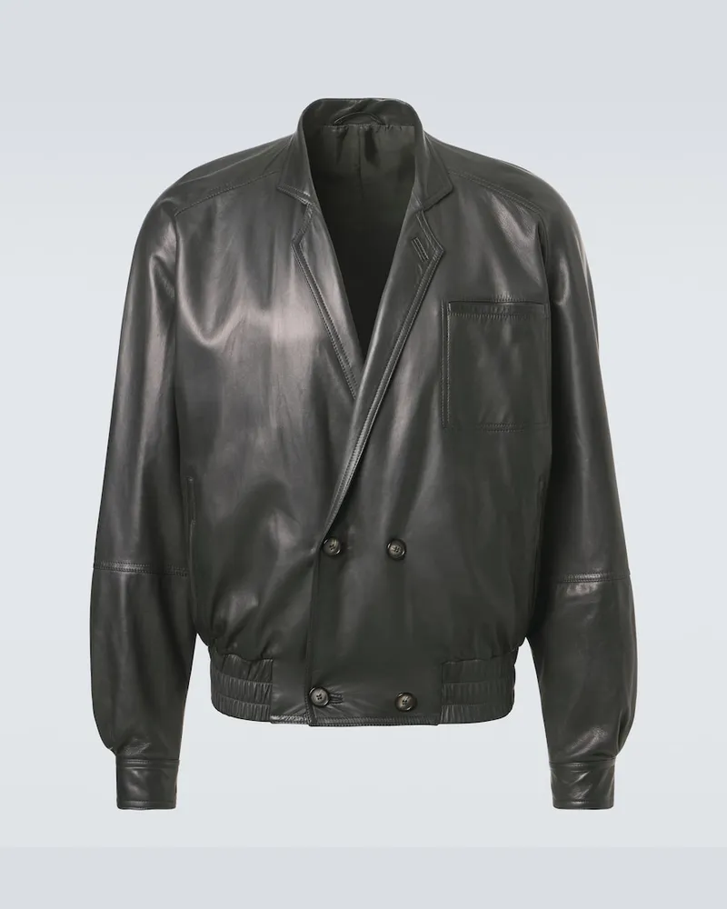 Giorgio Armani Bomberjacke aus Leder Schwarz