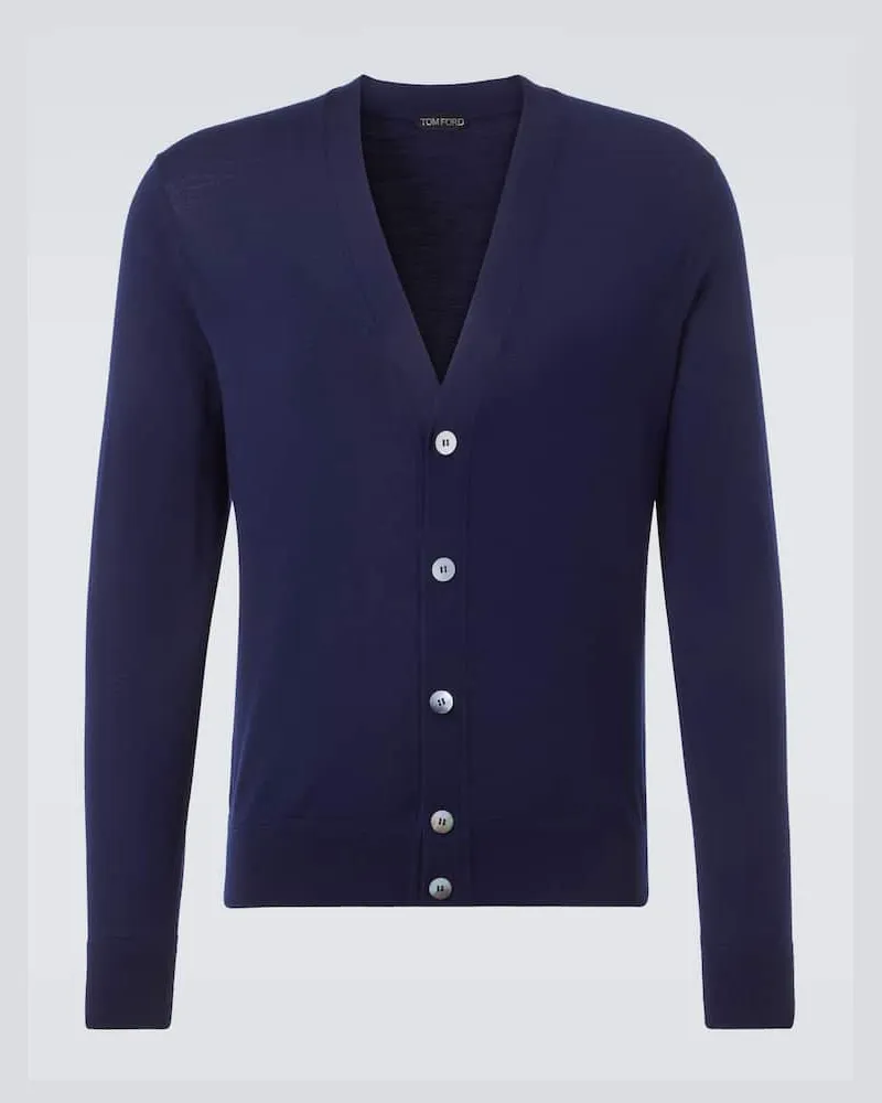 Tom Ford Cardigan aus Wolle Blau