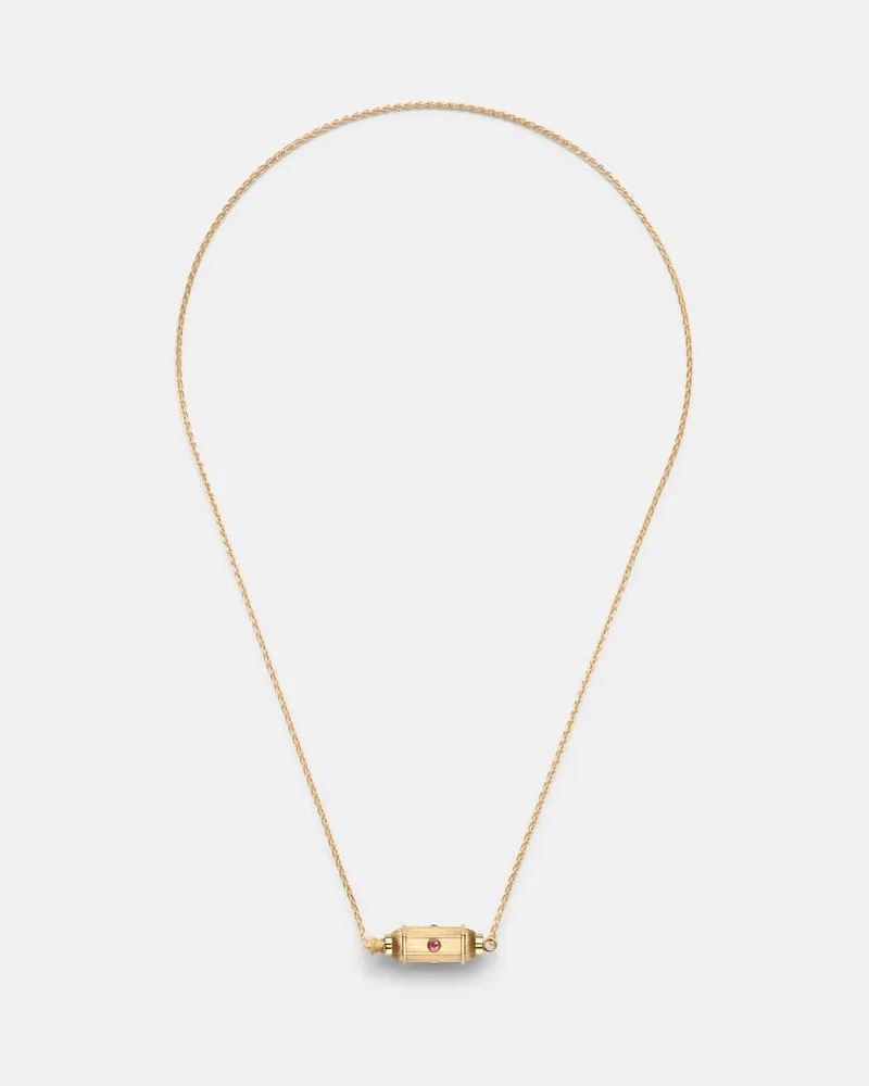 Marie Lichtenberg Halskette Coco Micro aus 18kt Gelbgold mit Rubinen Gold