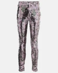 Isabel Marant Leggings Bella mit Pailletten Silber