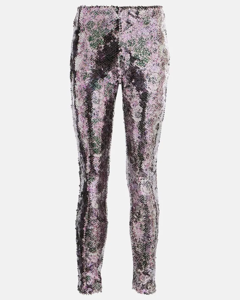 Isabel Marant Leggings Bella mit Pailletten Silber