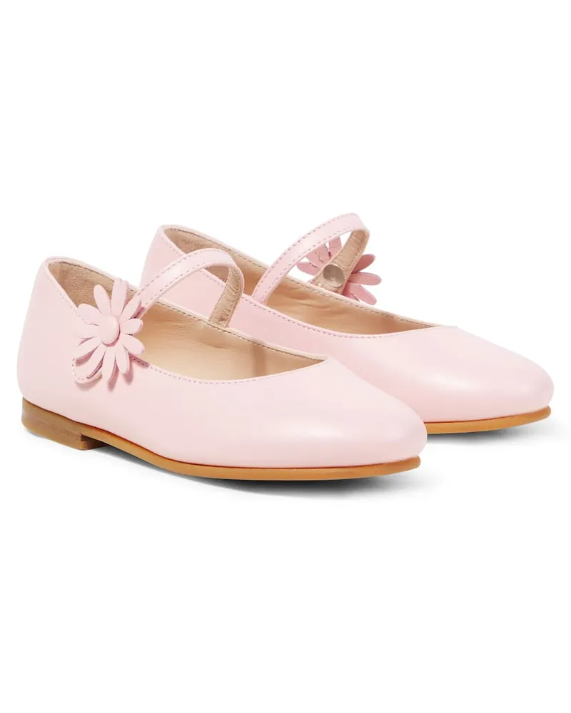 Il Gufo Mary-Jane-Ballerinas aus Leder Pink