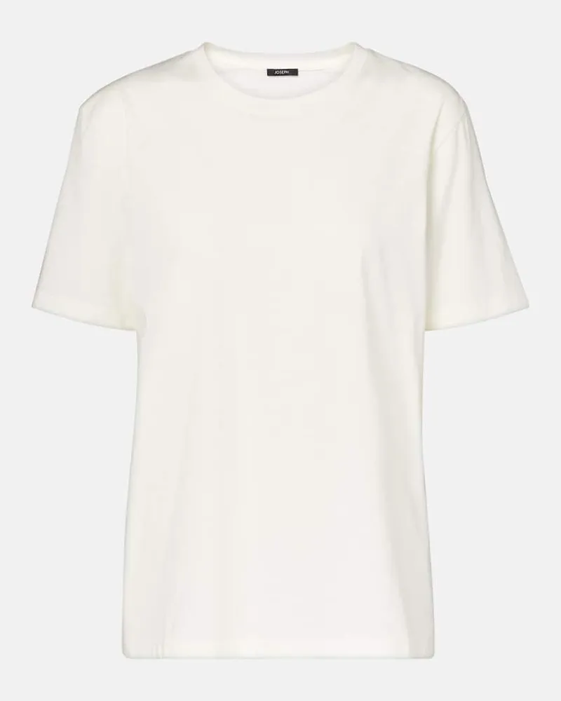 Joseph T-Shirt aus Baumwolle und Seide Weiß