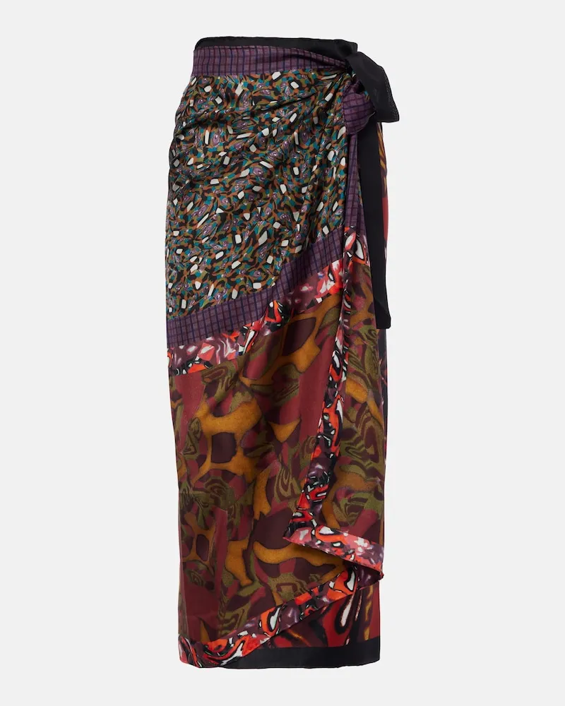 Dries van Noten Wickelrock Scarfy aus Seide Multicolor