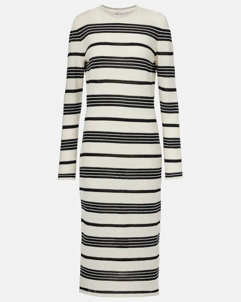 Moncler Midikleid aus einem Baumwollgemisch Schwarz