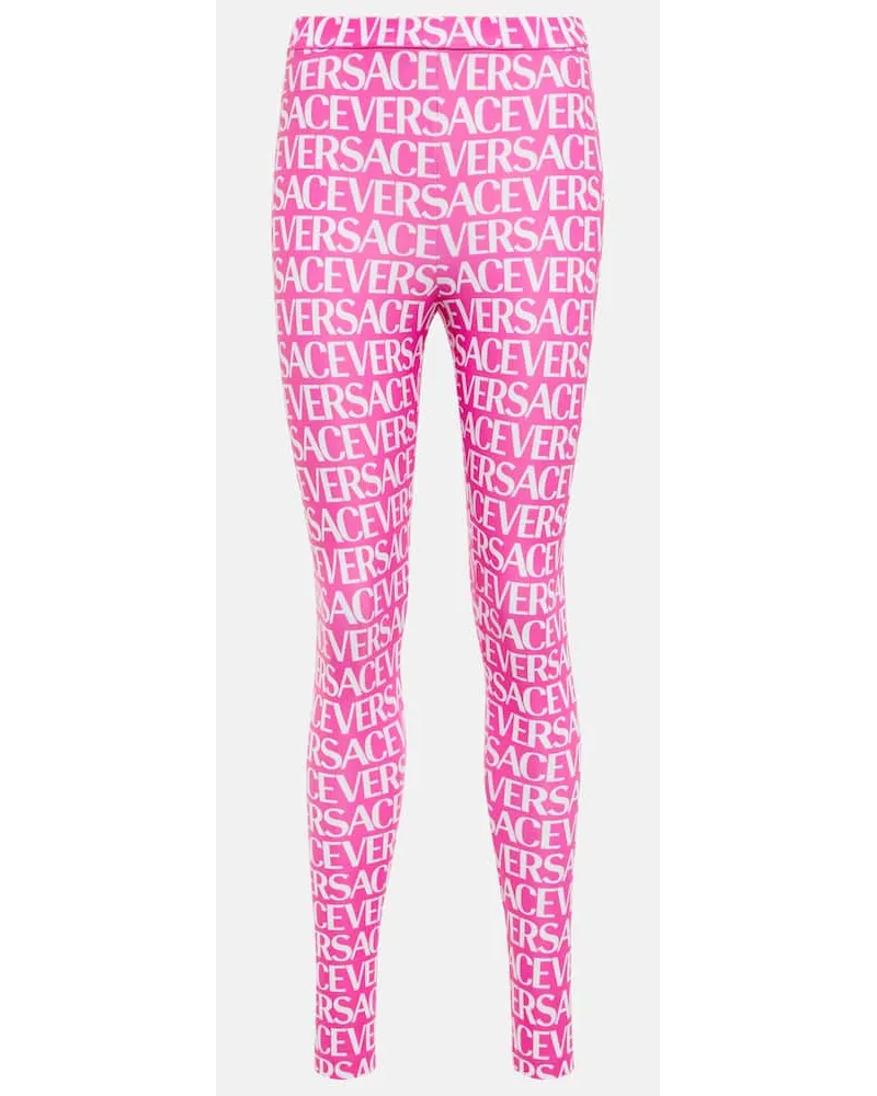 Versace Bedruckte Leggings Pink
