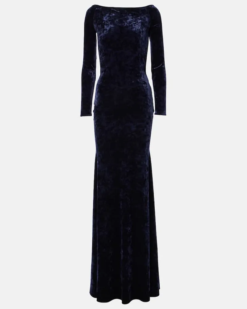 Alex Perry Robe aus Samt Blau