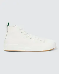 Bottega Veneta High-Top Sneakers Vulcan aus Canvas Weiss