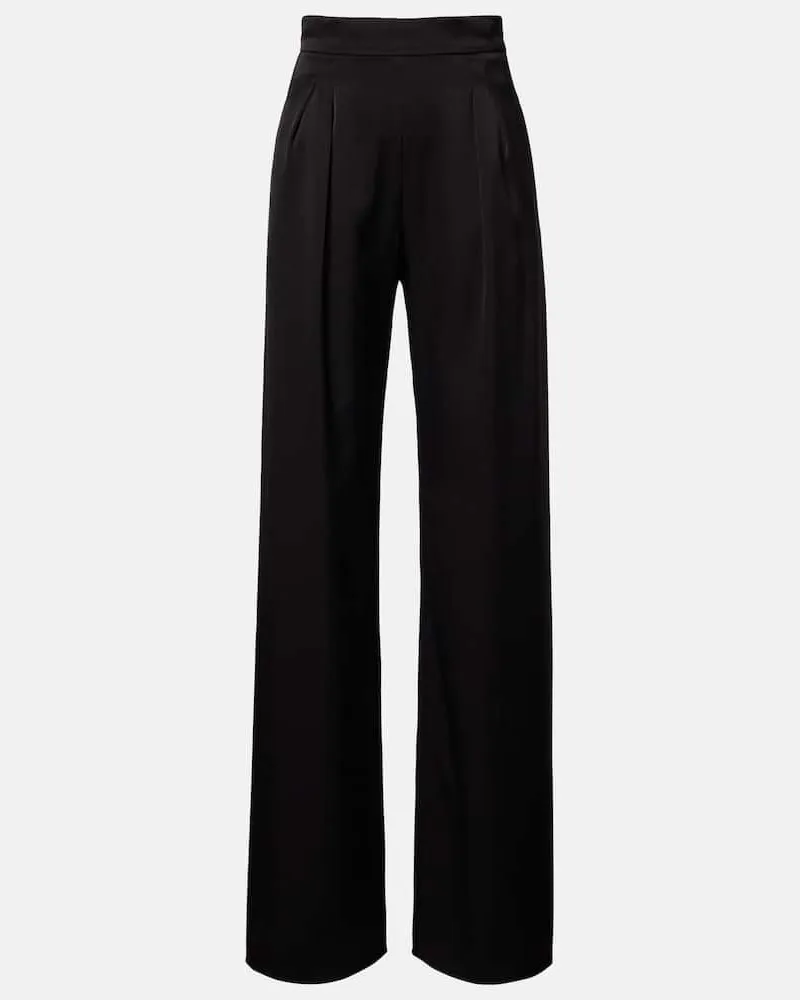 Max Mara Weite Hose Divo aus Satin Schwarz