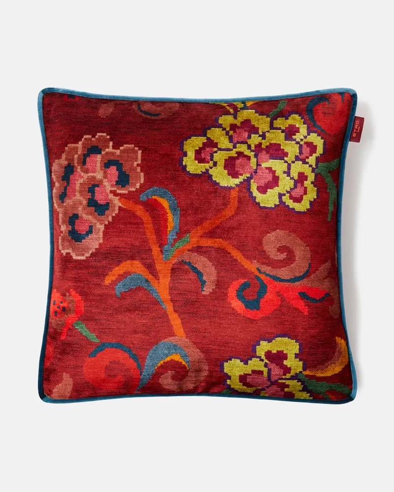 Etro Kissen Nimphea aus Samt Multicolor