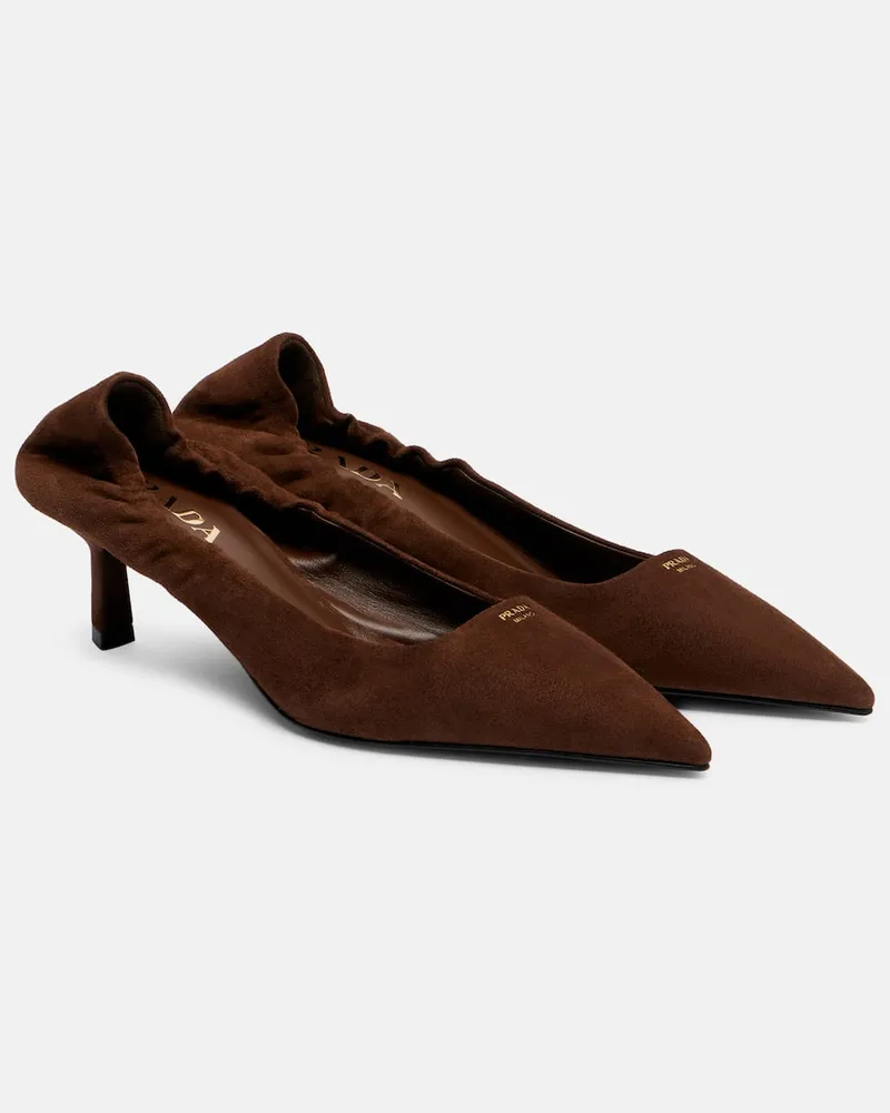 Prada Pumps 55 aus Veloursleder Braun