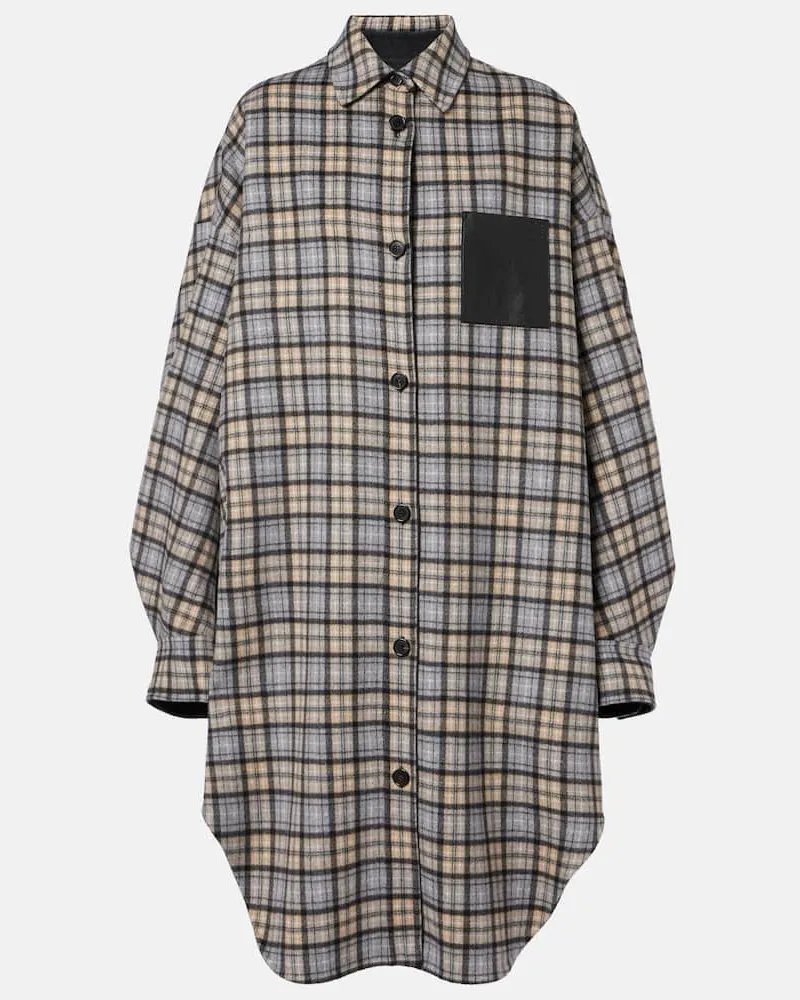 Loewe Wendbarer Mantel aus Wolle und Kaschmir Grau