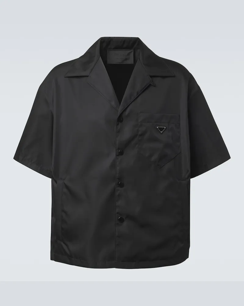 Prada Hemd aus Re-Nylon Schwarz